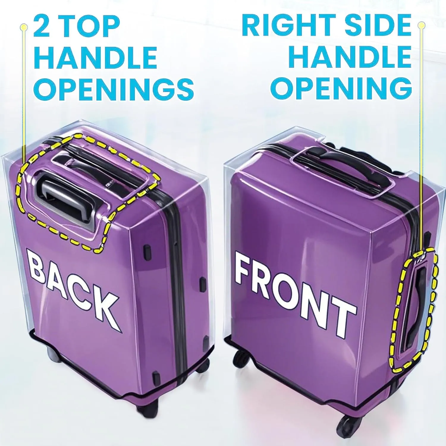 Clear Luggage Cover for 30 inch Suitcase Tsa Approved Thicken PVC Plastic Suitcase Protector Cover for Baggage Travel Waterproof.