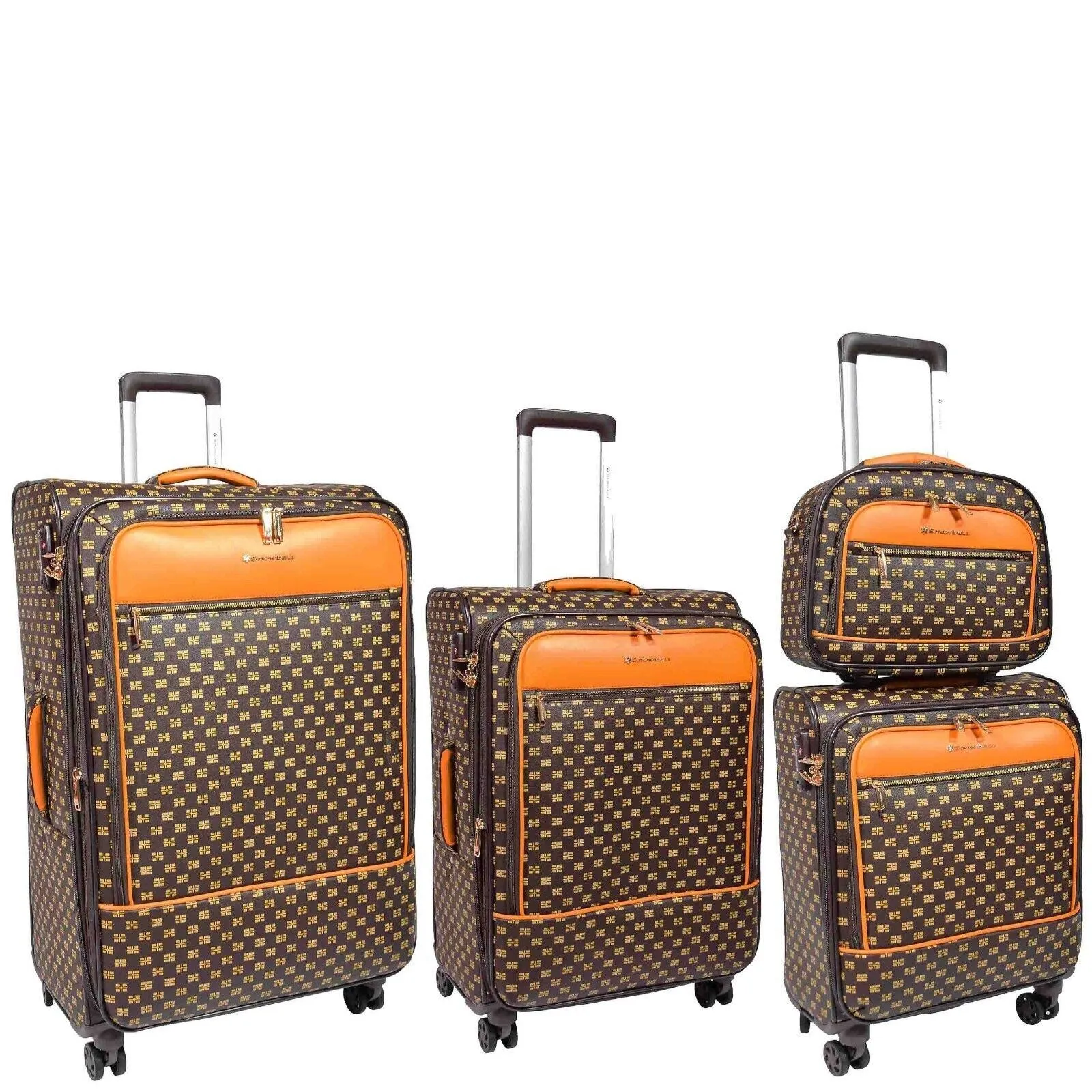 Cleveland Set of 4 Soft Shell Suitcase in Coffee