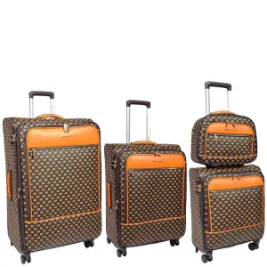 Cleveland Set of 4 Soft Shell Suitcase in Coffee