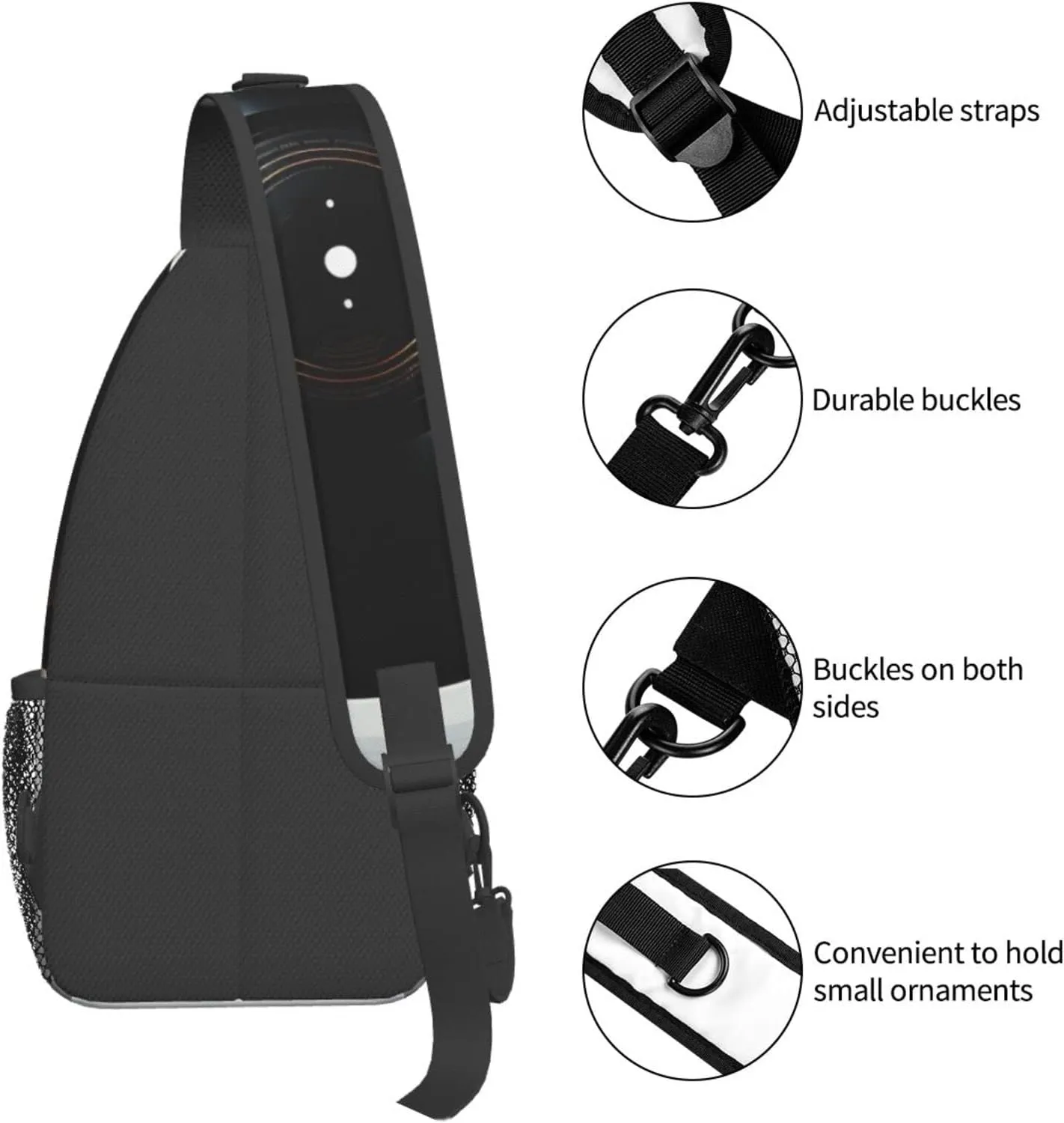 Compact Disc Outdoor Cross-body Shoulder Bag, Unisex Backpack For Women Men Young Hiking Travel