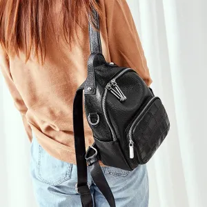 Compact Leather Backpack