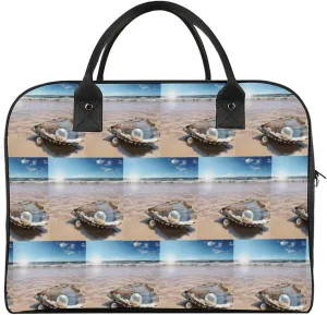 Convenient Travel Bag, Ocean Beach Mussel Pearl Print Travel Handbag Large Capacity Tote Travel Tote Stylish Travel Bag Durable Travel Bag