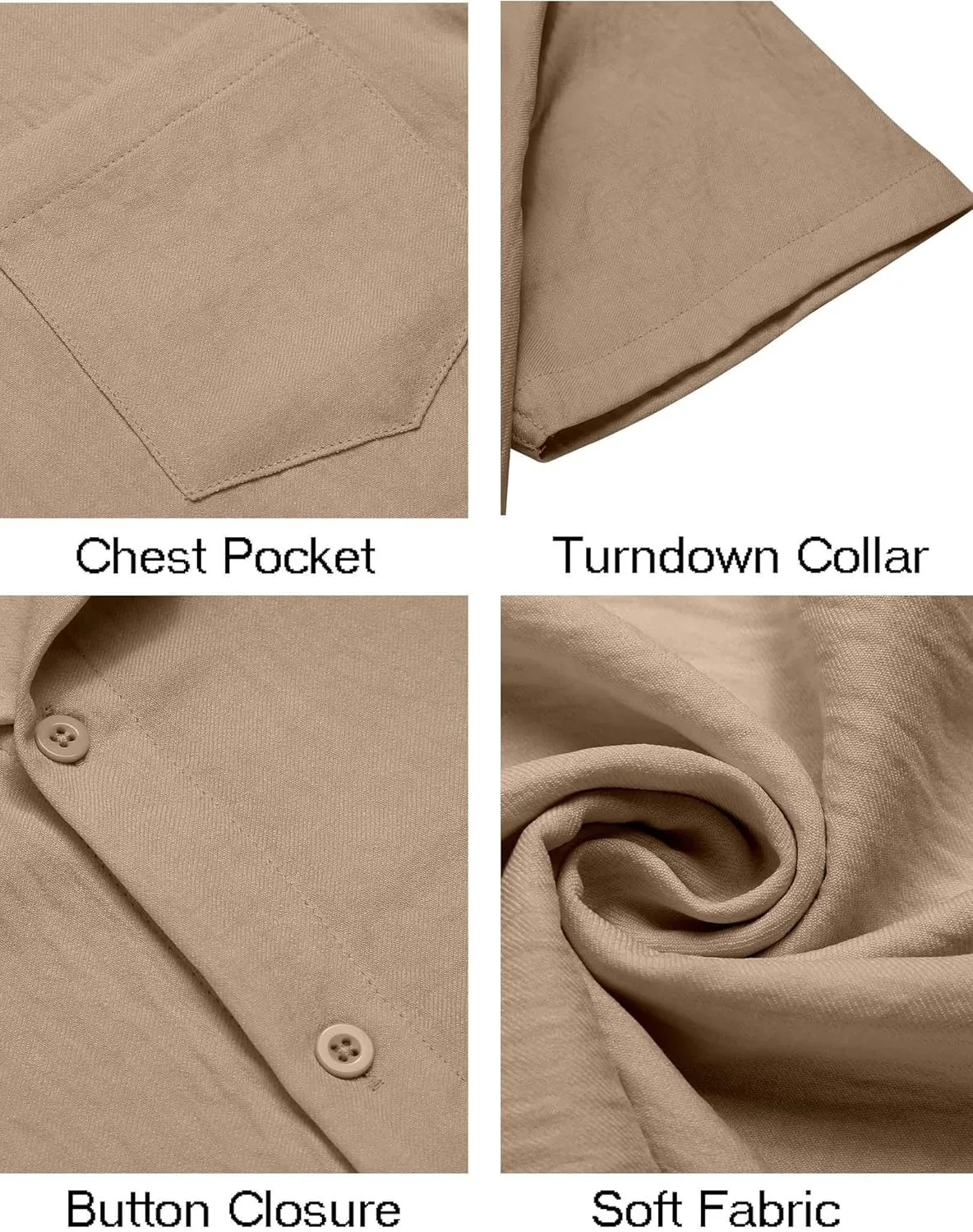 COOFANDY Mens Button Down Short Sleeve Shirt Casual Shirts Summer Beach Textured Shirts with Pocket