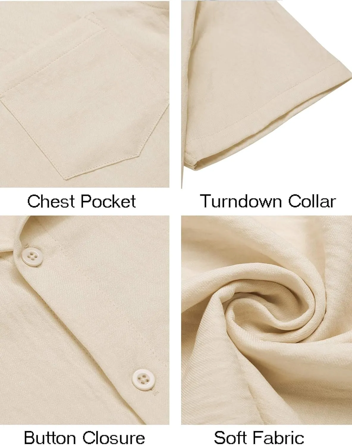 COOFANDY Mens Button Down Short Sleeve Shirt Casual Shirts Summer Beach Textured Shirts with Pocket
