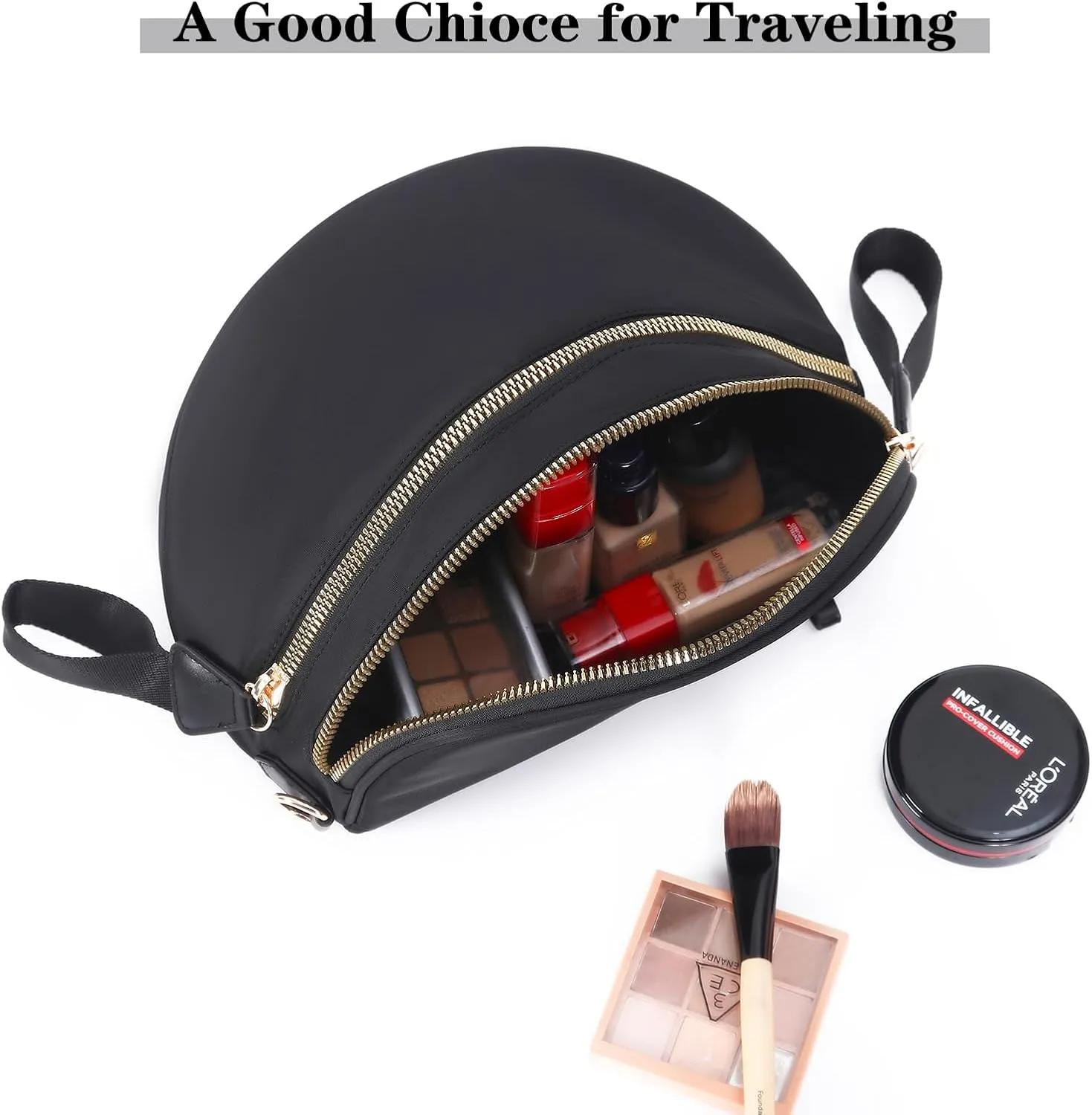 Crossbody Bags Bum Bag for Women Large Sling Bag Purse with Adjustable Strap（Black）