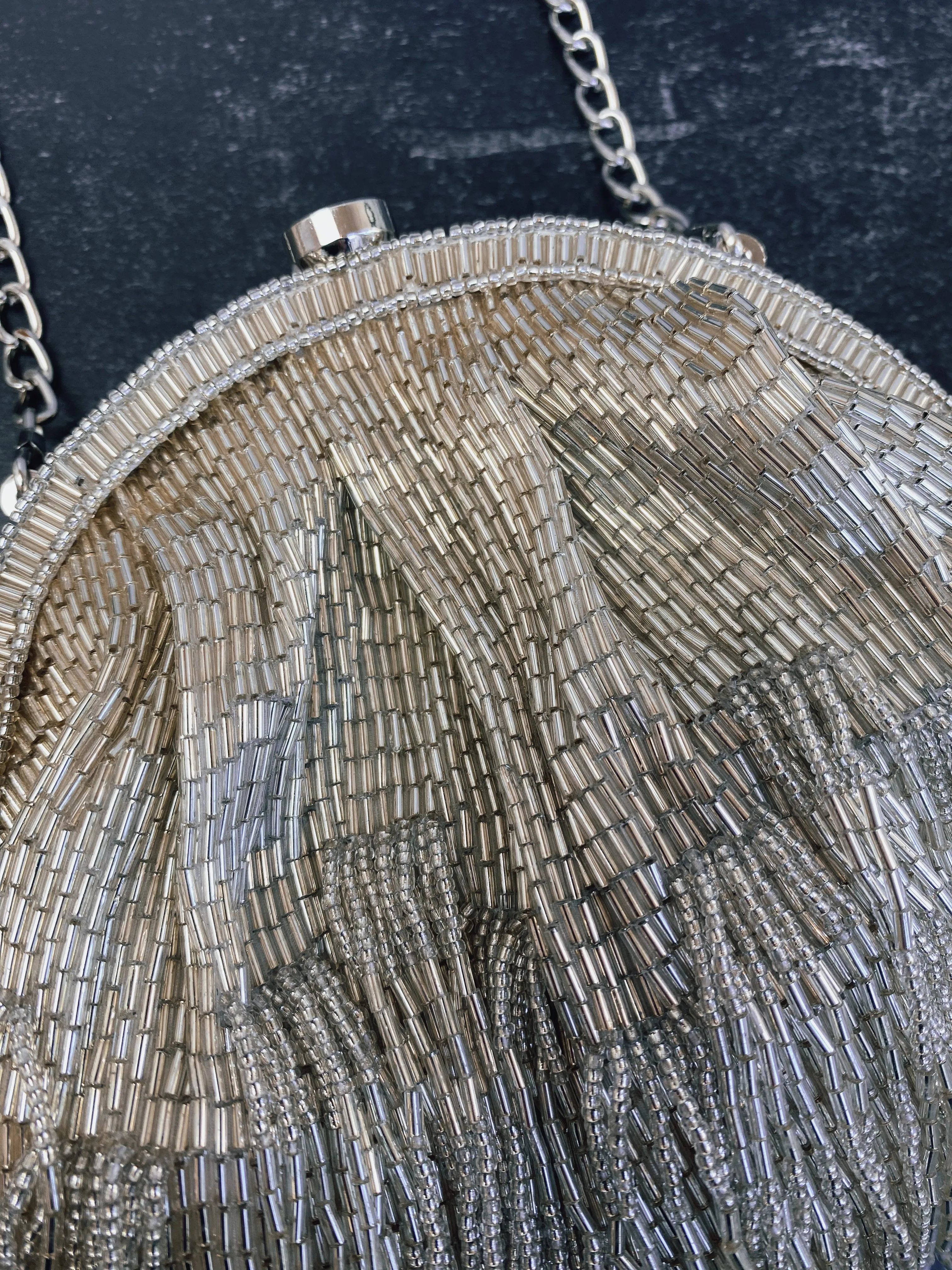 Crystal Beaded Tassel Bag