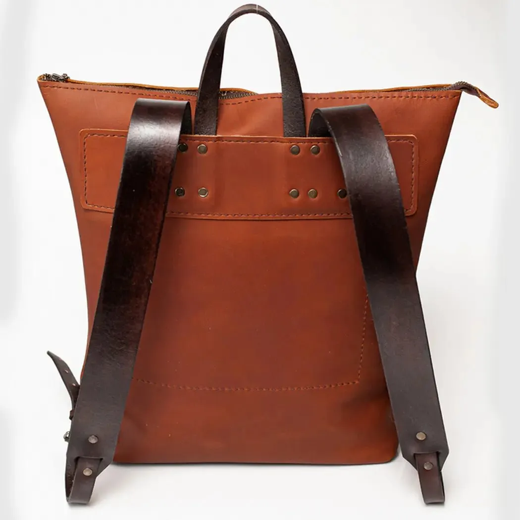 Custom Branded Leather Backpack With Laser Engraved Logo