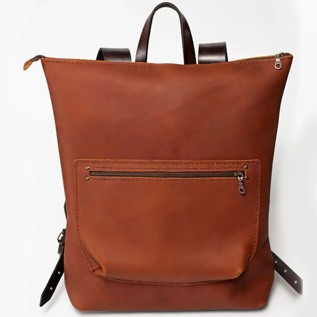 Custom Branded Leather Backpack With Laser Engraved Logo