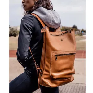 Custom Branded Leather Backpack With Laser Engraved Logo