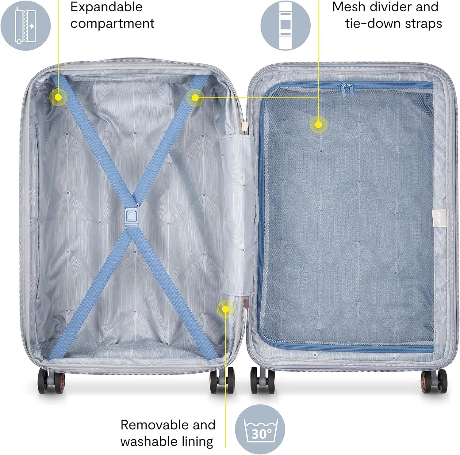 DELSEY PARIS Cruise 3.0 Hardside Expandable Luggage with Spinner Wheels, Graphite, 2 Piece Set (21/28)