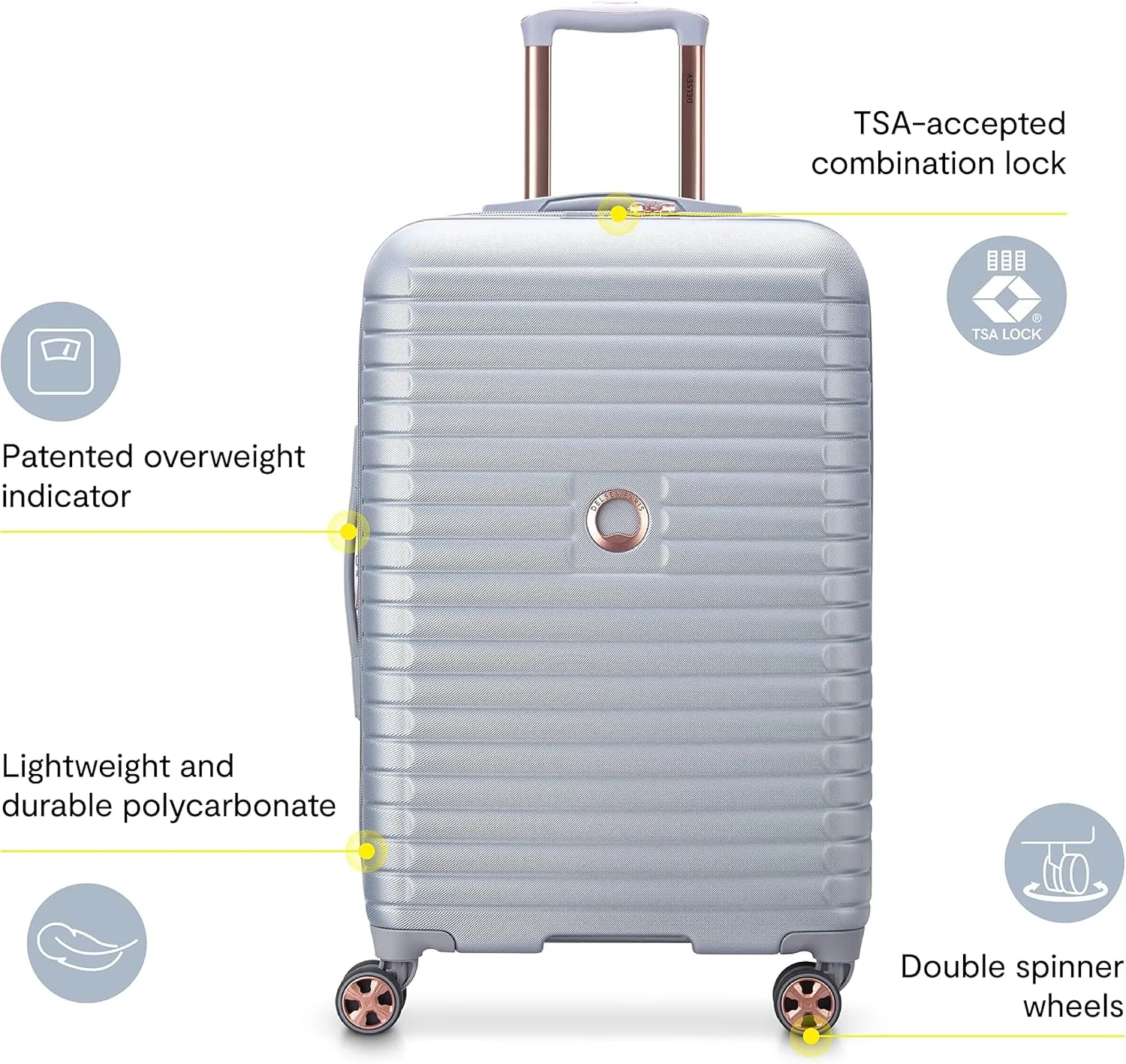 DELSEY PARIS Cruise 3.0 Hardside Expandable Luggage with Spinner Wheels, Graphite, 2 Piece Set (21/28)