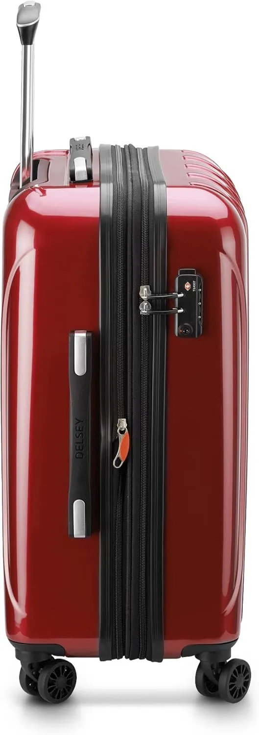DELSEY PARIS Helium Aero Hardside Expandable Luggage with Spinner Wheels, Brick Red, 2-Piece Set (21/25)