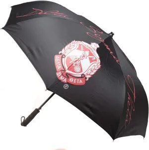 Delta Sigma Theta Sorority Upside Down Inverted Dual Layer Umbrella Black