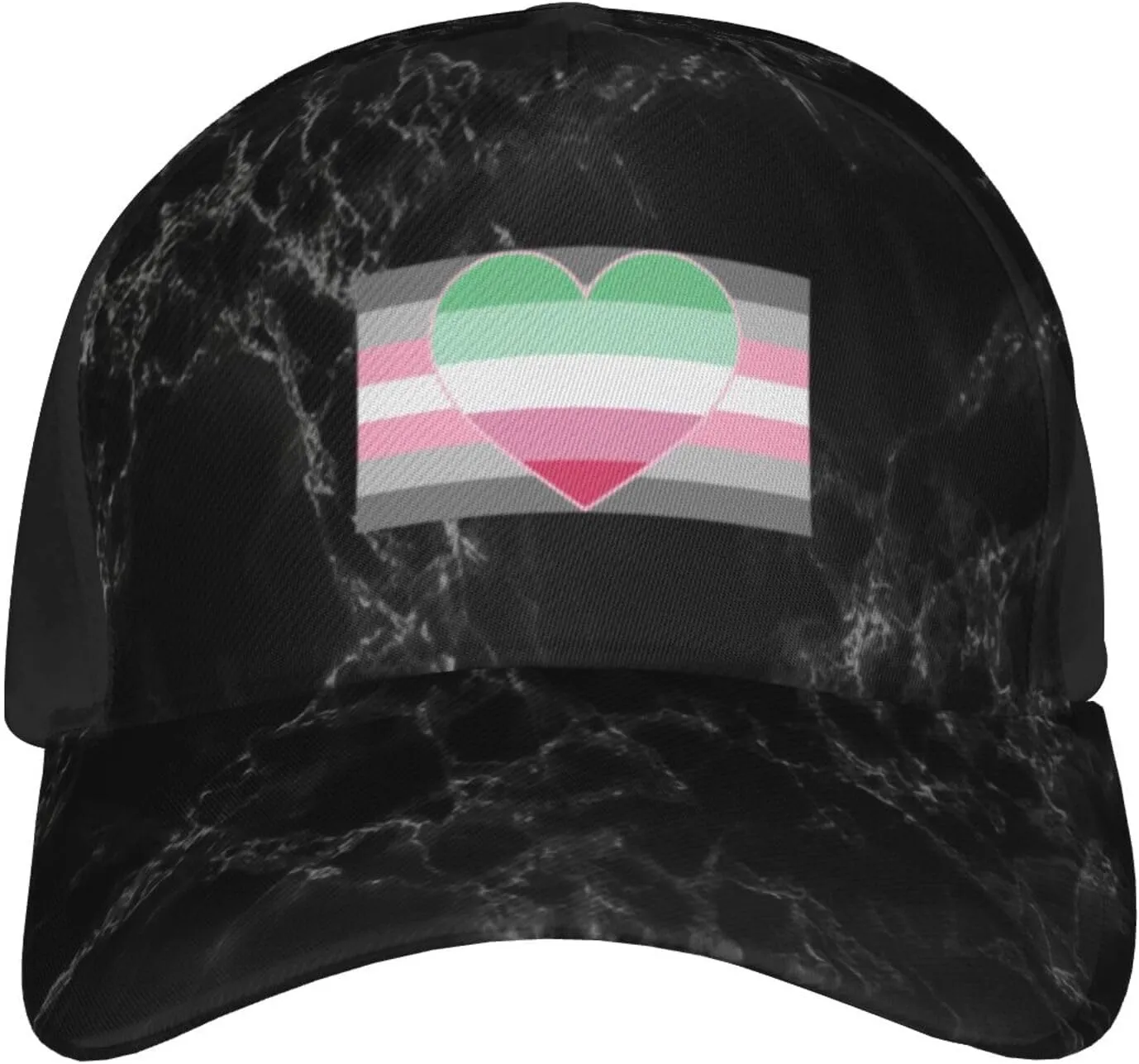Demigirl Abro-Pride Flag LGBTQ Stylish Curved Brim Baseball Caps - Adjustable Fashion Hats for Men & Women Black