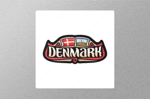 Denmark Flag 2 Travel Sticker