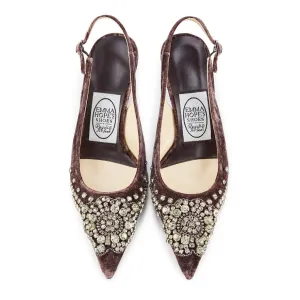 Diadema High Sling - Dark Moss Velvet