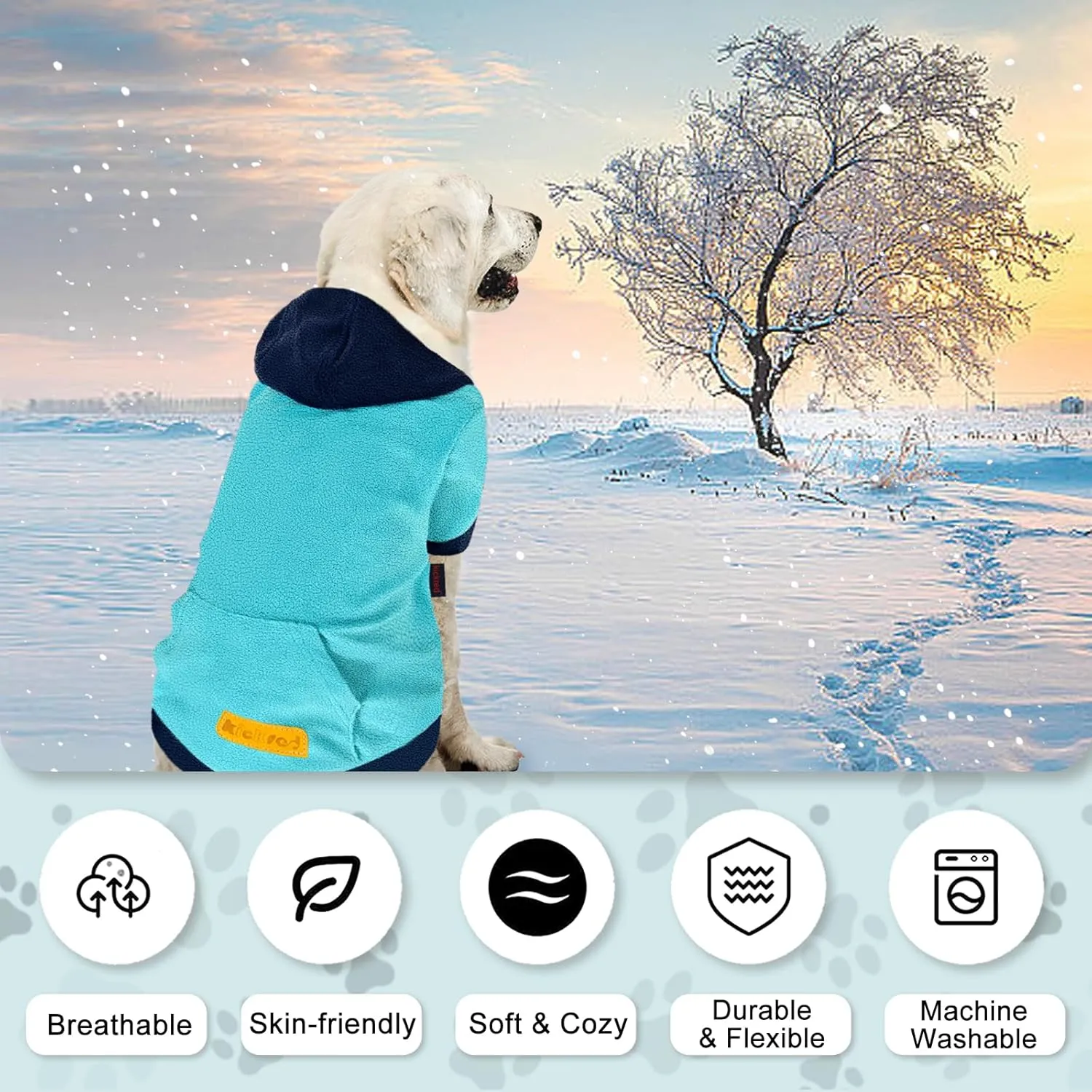 Dog Hoodie Sweatshirts, Fleece Warm Sweater for Dogs, Pet Warm Sweatshirt, Granular Velvet Sweater with Hat and Leash Hole, Soft Velvet Outfit Coat for Small Medium Large Dogs