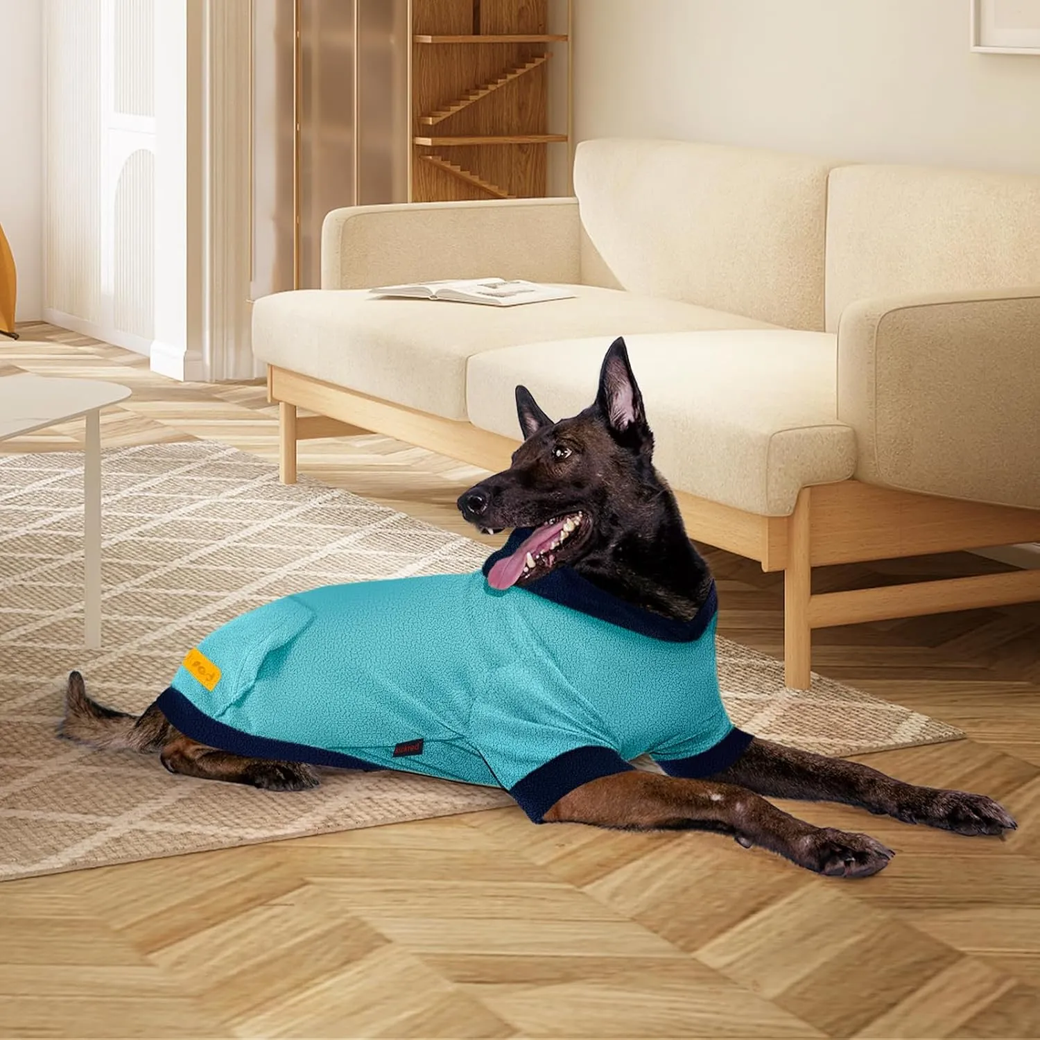 Dog Hoodie Sweatshirts, Fleece Warm Sweater for Dogs, Pet Warm Sweatshirt, Granular Velvet Sweater with Hat and Leash Hole, Soft Velvet Outfit Coat for Small Medium Large Dogs