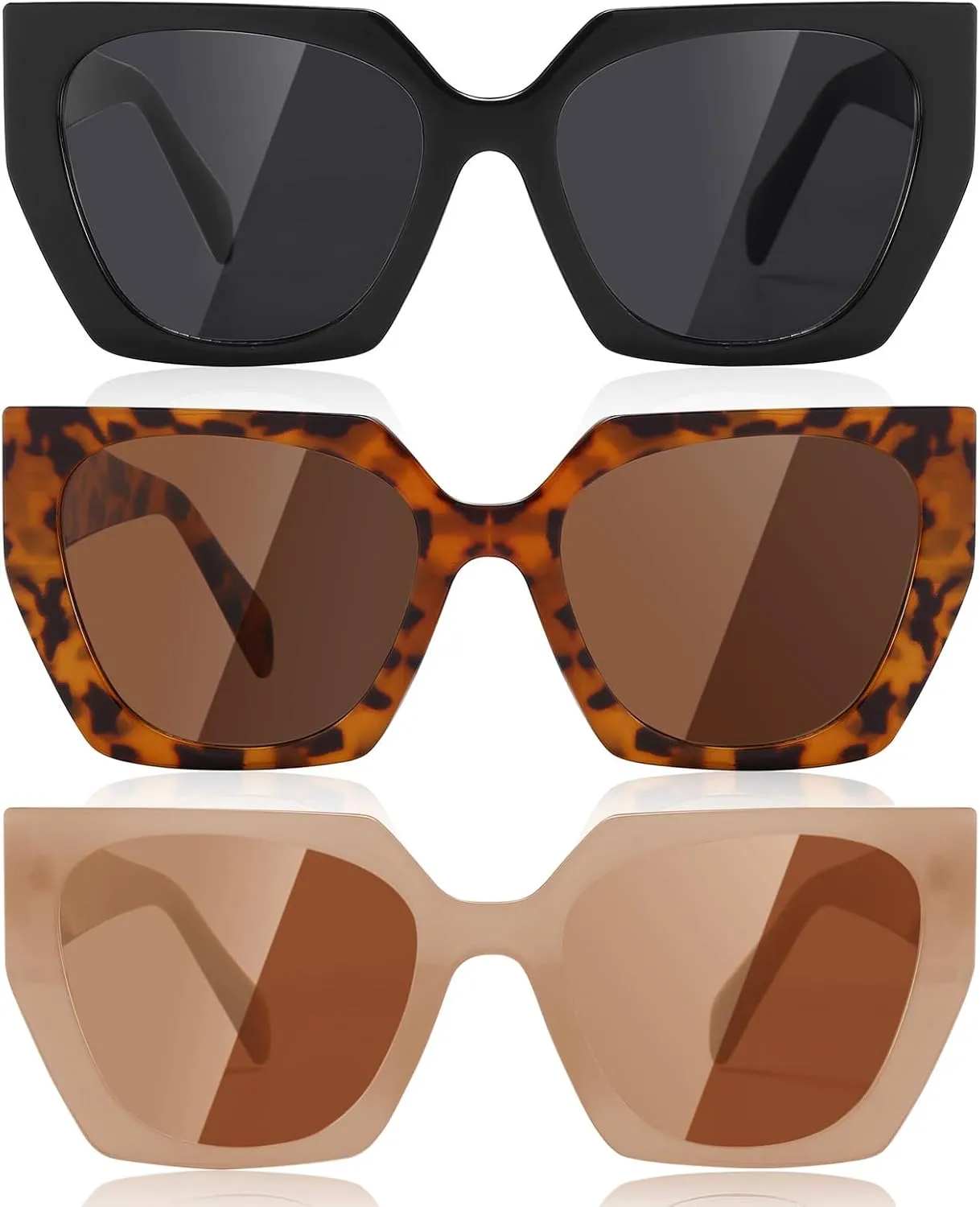 Dollger Polarized Big Trendy Square Cat Eye Sunglasses for Women Fashion Cool Stylish Retro Designer Sun Glasses UV400
