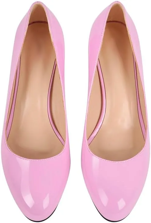 dollskiss Women's Round Toe Classic Stiletto Pumps