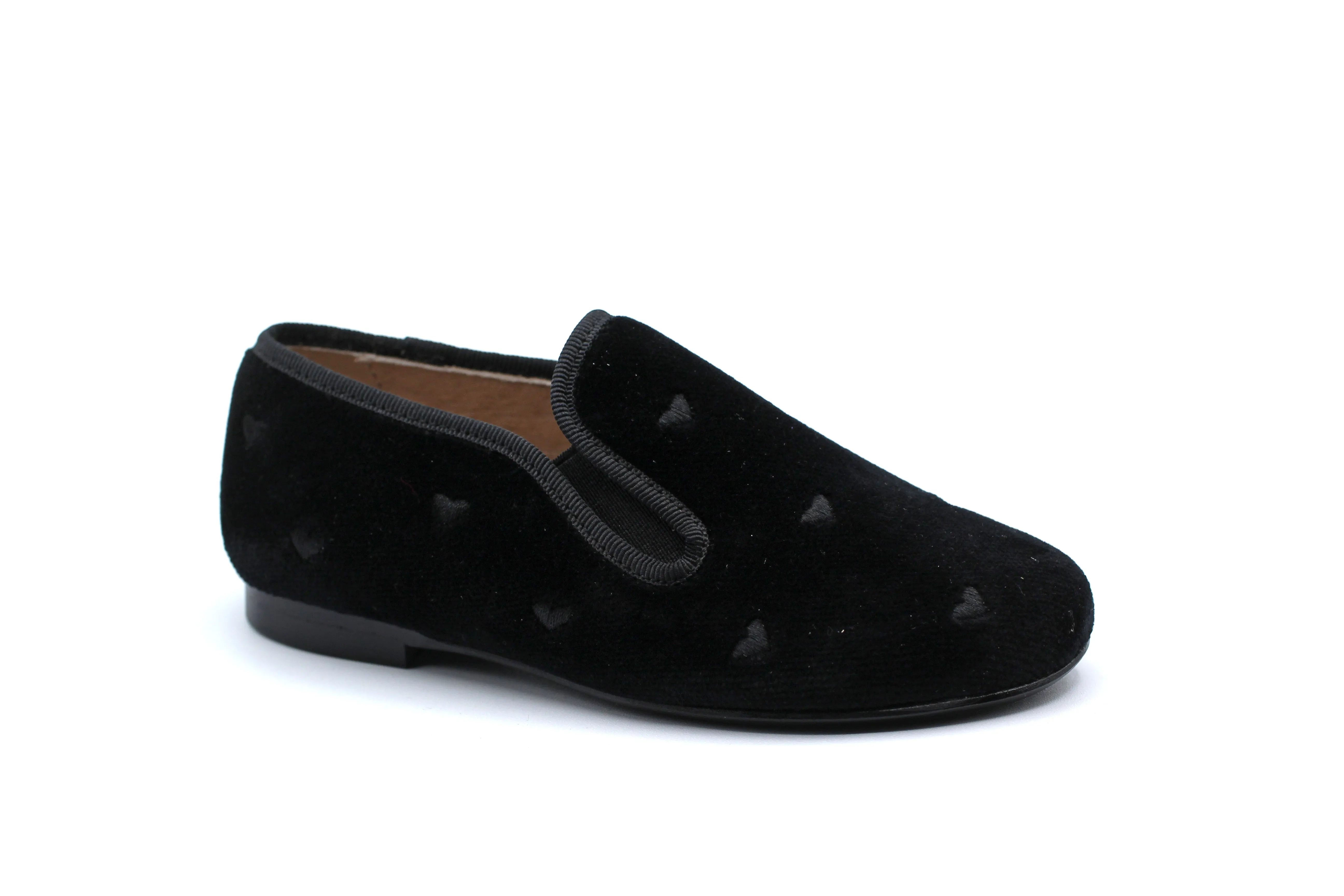 Don Louis Black Velvet Hearts Smoking Shoe