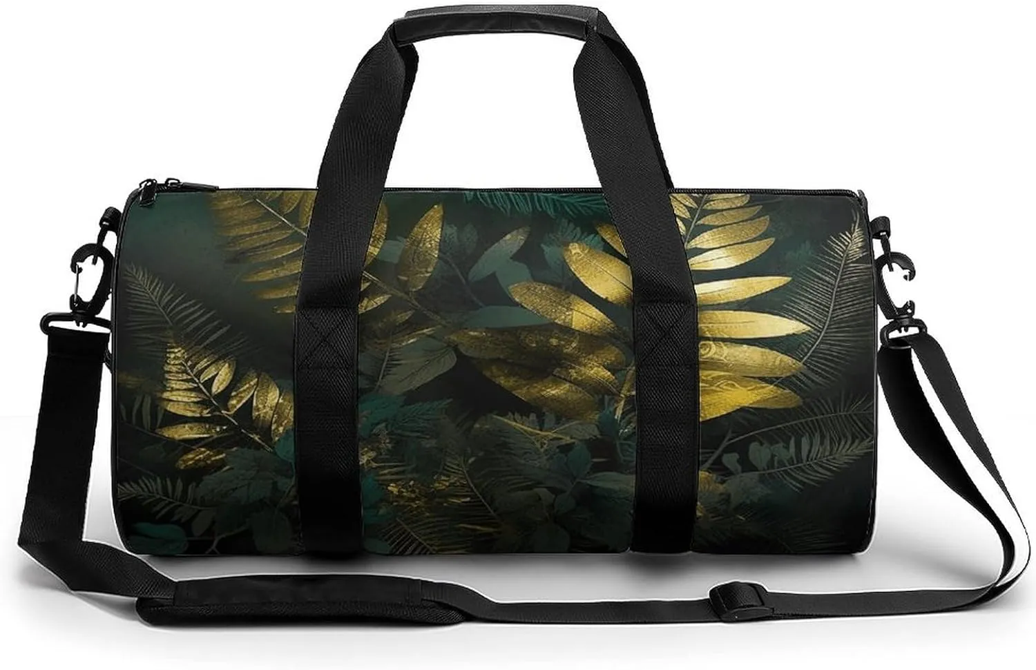 Duffel Bag for Men Women Gym Bag Golden Decorative Pattern Travel Duffel Bag Waterproof Overnight Bag for Sports Workout