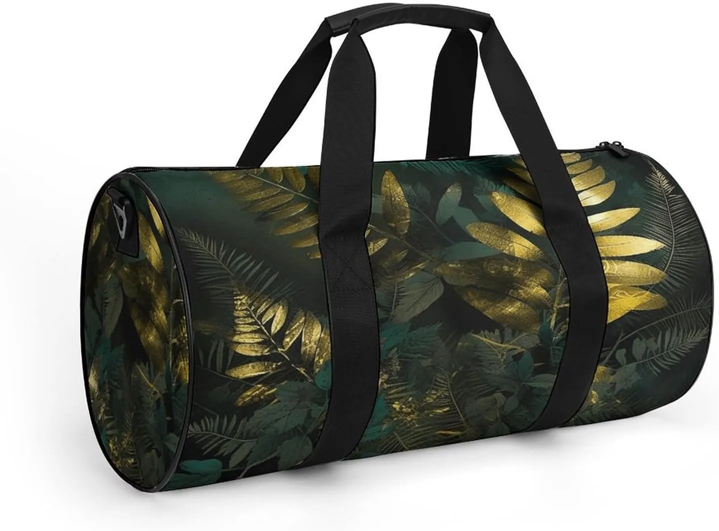 Duffel Bag for Men Women Gym Bag Golden Decorative Pattern Travel Duffel Bag Waterproof Overnight Bag for Sports Workout