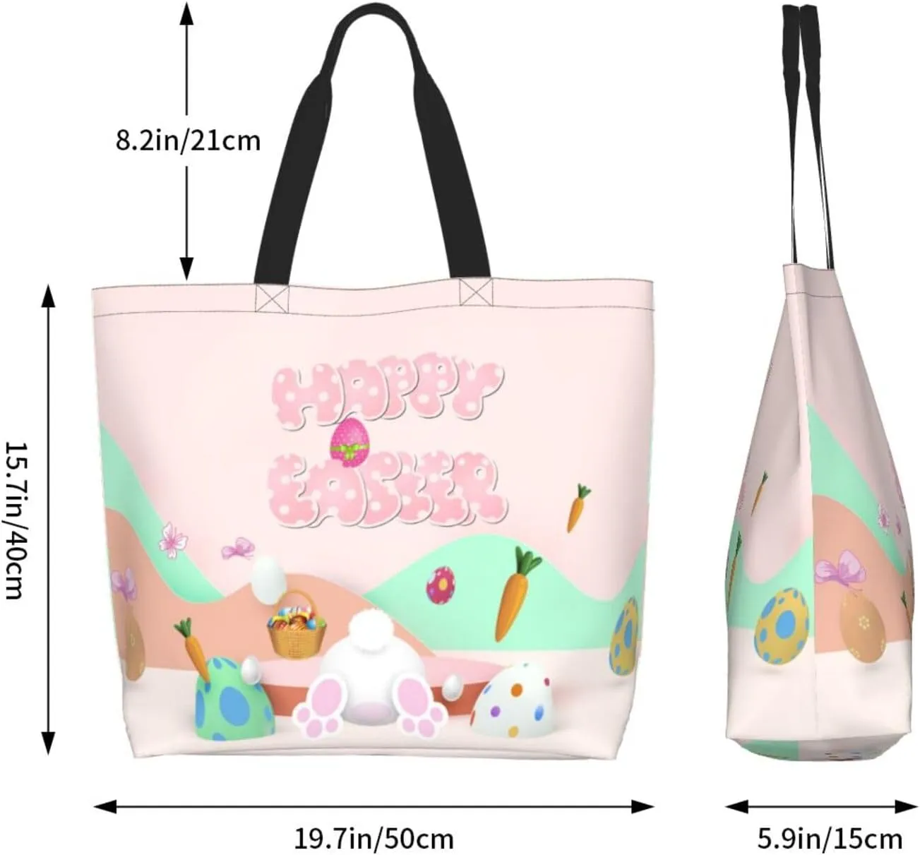 Easter Grocery Bag Happy Easter Shopping Bag Easter Egg Handbag Bags Easter Tote Bag for Outdoor