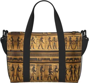 Egypt Hieroglyphics print Travel Duffel Bag,workout duffel bag, overnight shoulder Bag,Weekender Bag for Women Men