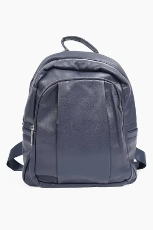 Elegance - Women's Stylish College Backpack – Modern PU/PVC with Adjustable Straps( Navy Blue )