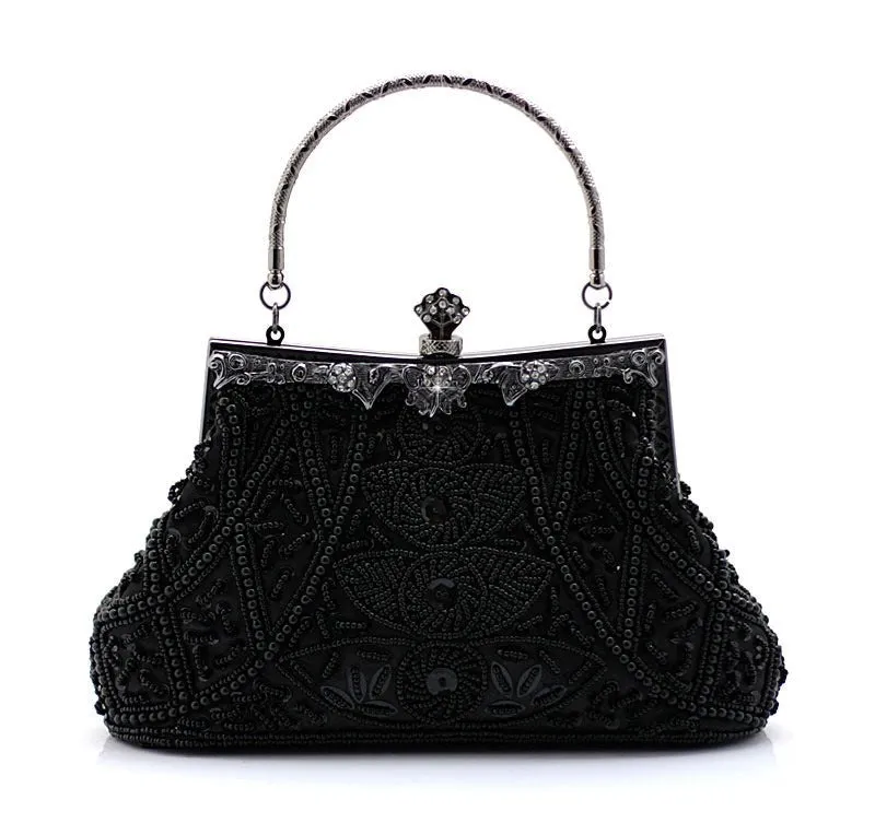 Elegant Women Beaded Evening Handbags Bridal Sequins Clutch Bag