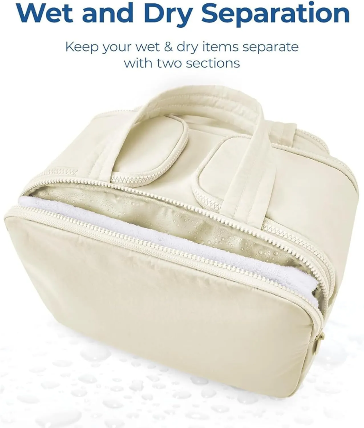 Elouva Toiletry Bag, Elouva Large Capacity Travel Cosmetic Bag, 4-In-1 Puffy Multi-Functional Toiletry Bags, Portable Waterproof Open Flat Organizer Bags, Can be taken on board (Light purple)