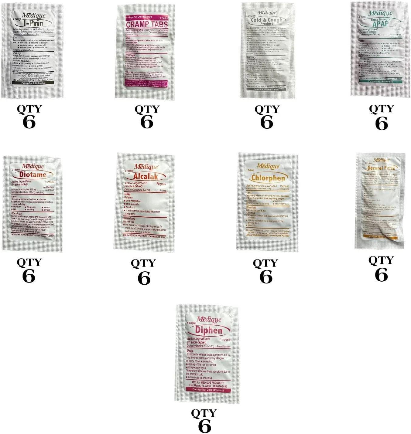 Essential Refill First Aid Kit | Travel Size | 60 Pieces | Deluxe | Unit Dose Medicines