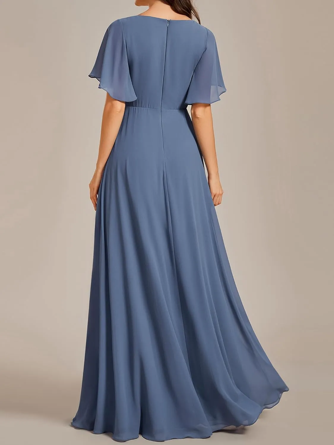 Ever-Pretty Women's Mother's Dress Chiffon V Neck A Line Appliques Waist Formal Dresses 01960