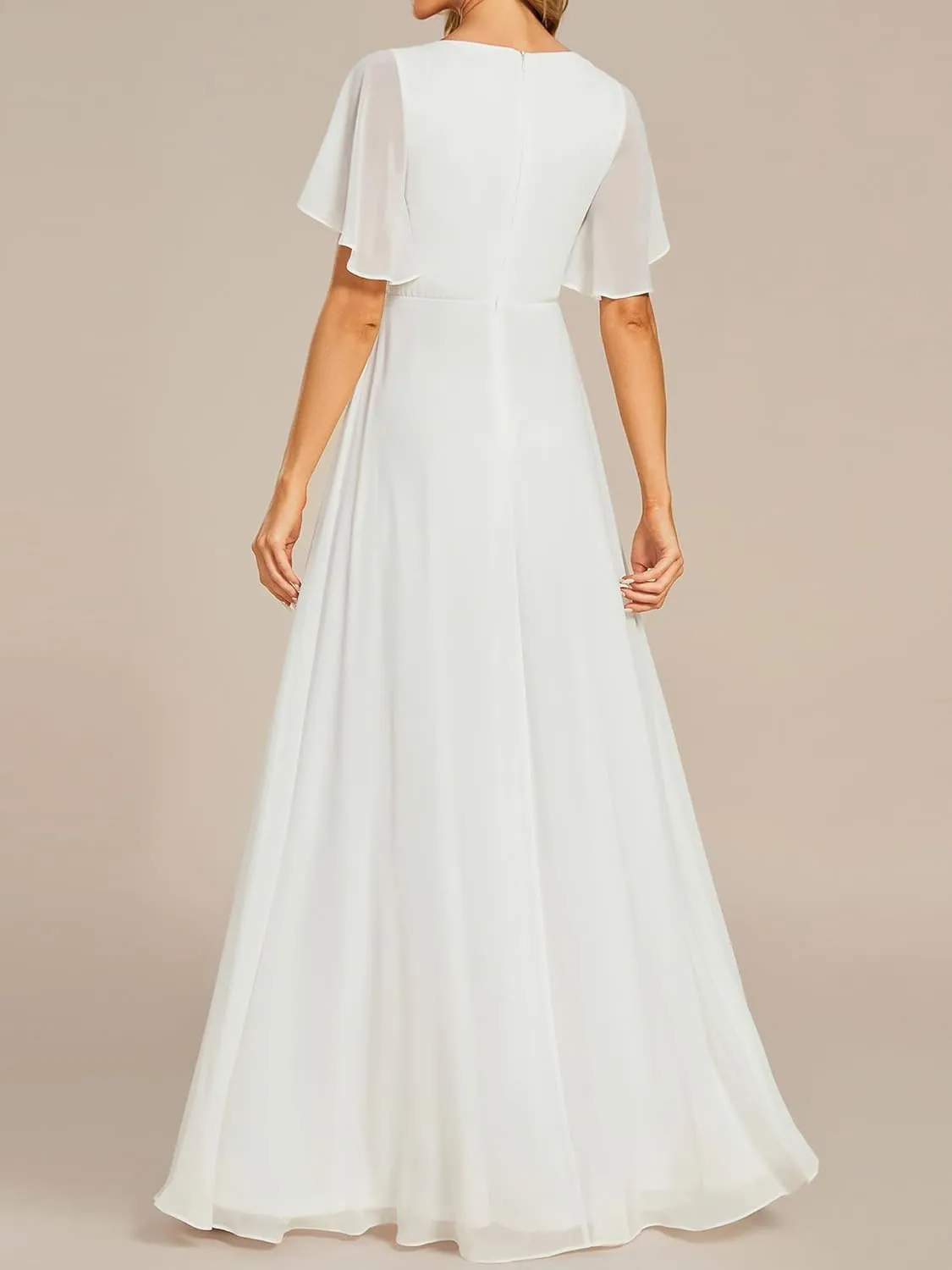 Ever-Pretty Women's Mother's Dress Chiffon V Neck A Line Appliques Waist Formal Dresses 01960