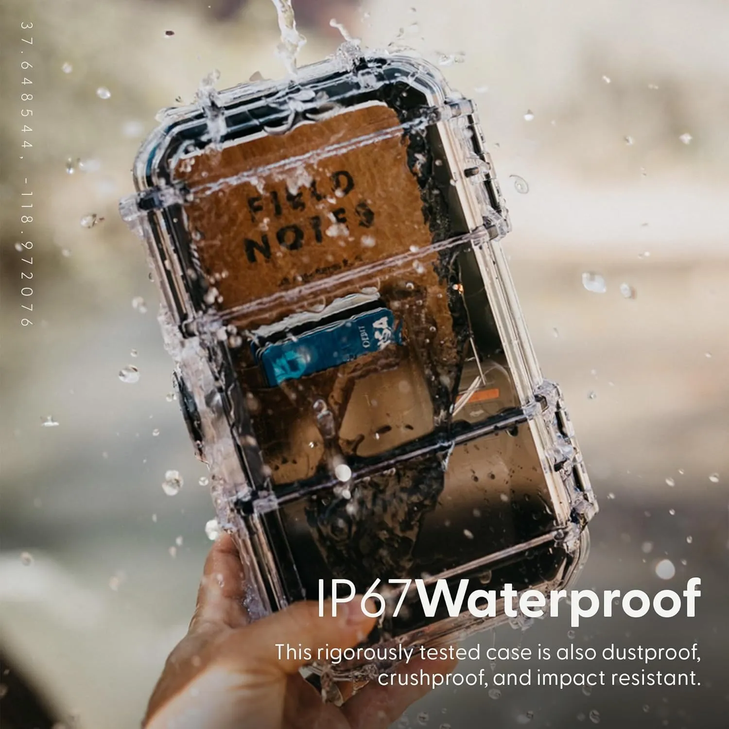Evergreen X National Parks 56 EDC Dry Box Protective Case - National Parks Gift - for Phones, Camping, Travel, Adventure (Glacier National Park, Blue)