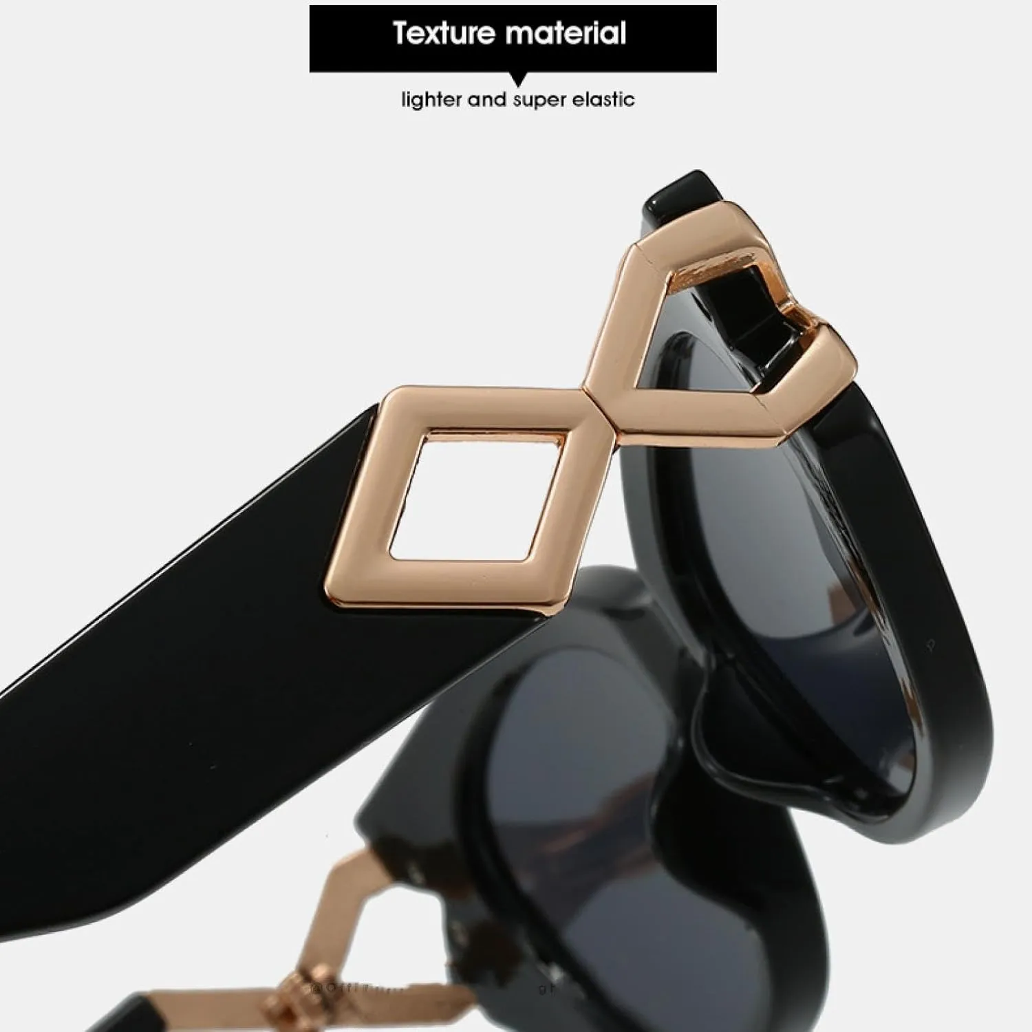 Fashion Cat Eye Sunglasses Gradient Lenses Paperclip Frame Luxury Decoration Glasses Uv400