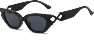 Fashion Cat Eye Sunglasses Gradient Lenses Paperclip Frame Luxury Decoration Glasses Uv400