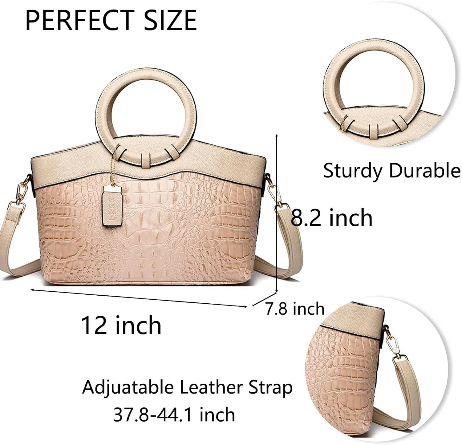 Fashionable Crocodile Handbags: Large Capacity Women's Crossbody Leather Bags with Shoulder Strap Design