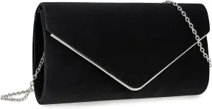 Faux Suede Evening Bag for Women New Classic Velvet Formal Clutch Purse for Prom/Wedding/Black-Tie Events