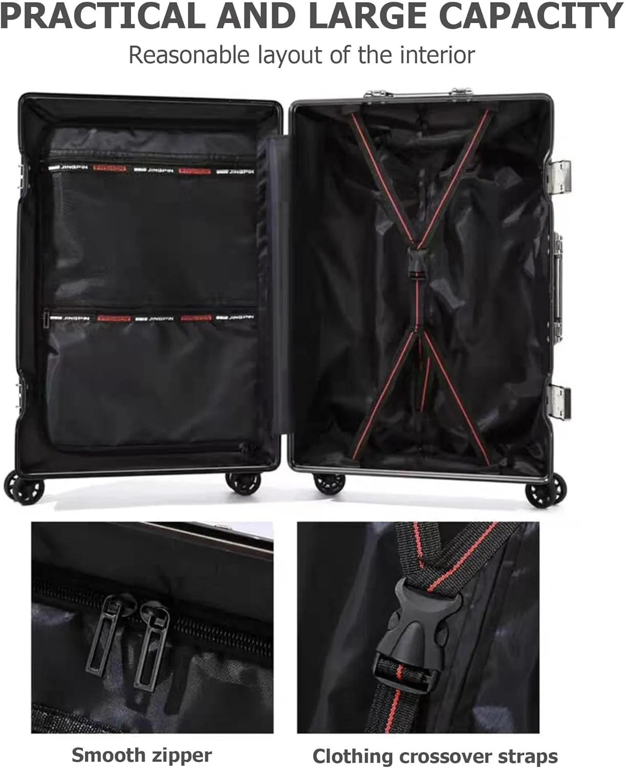 feilario 20-Inch Aluminum Frame Hard Shell Spinner Wheels Luggage - Durable ABS PC Carry On Suitcase with TSA Lock & 4 Anti-Crash Corners