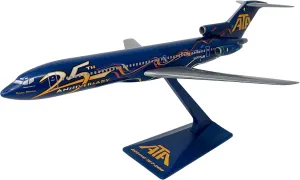Flight Miniatures ATA 25th Anniversary Boeing 727-200 1:200 Scale - Plastic Snap-Fit Model Airplane - Collectible Replica of ATA Airlines Aircraft Part #ABO-72720H-500