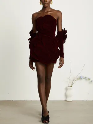 Floral Velvet Mini Dress