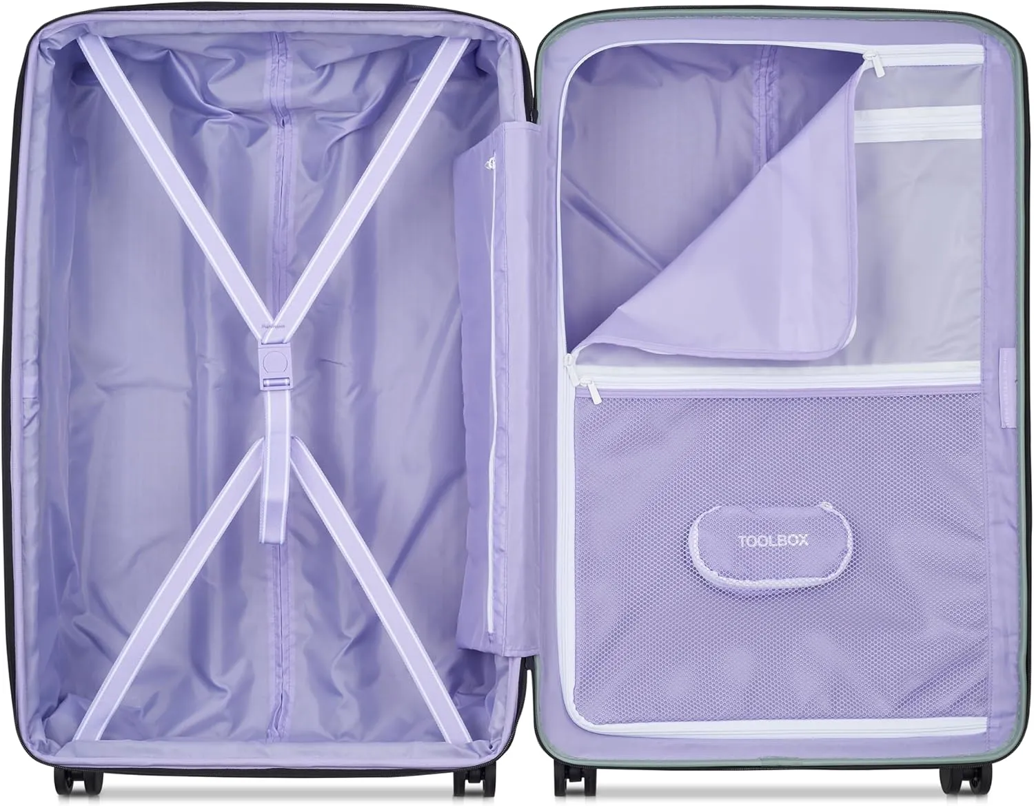 florence by mills Spin Me Away Hardside Expandable Luggage with Spinner Wheels, Sage Green, Checked-Large 29 Inch