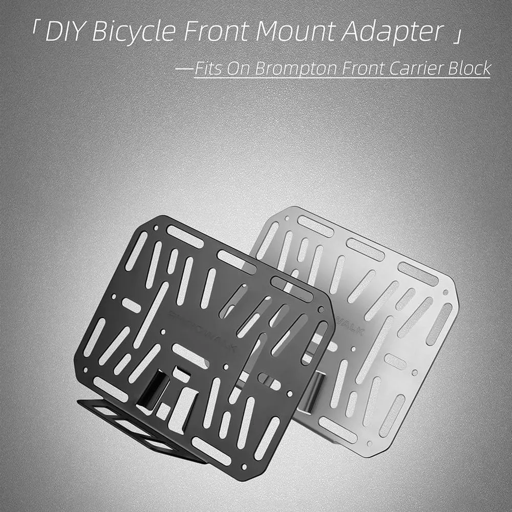 Folding Bike DIY Front Rack Bag Base Adapter Integrated Aluminum Alloy Front Bracket for Bike Bag Easy Installation Front Luggage Rack