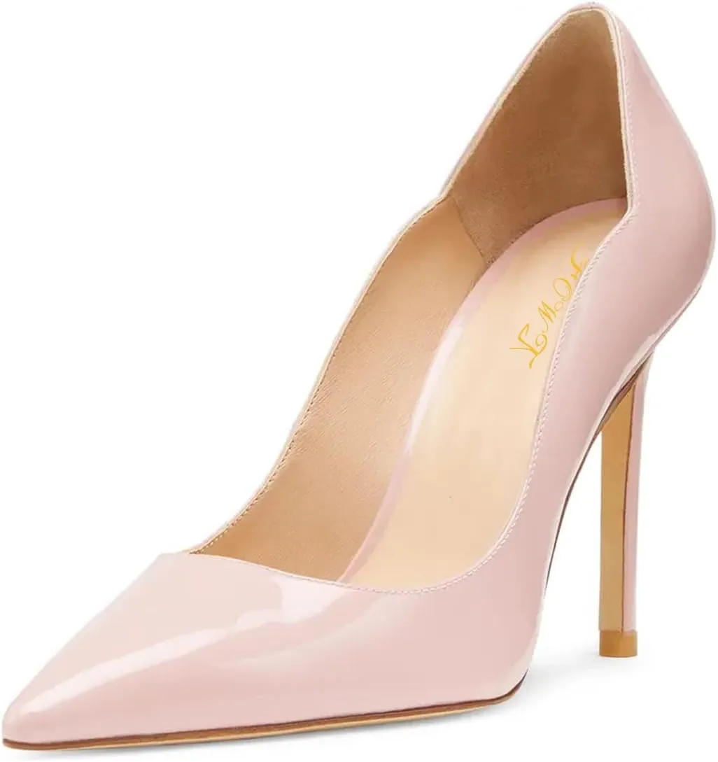 FOWT Women Classic Pointed Toe High Heel Pumps Sexy Stiletto Slip On Office Porm Party Evening Dress Basic Shoes Size 4-16 US