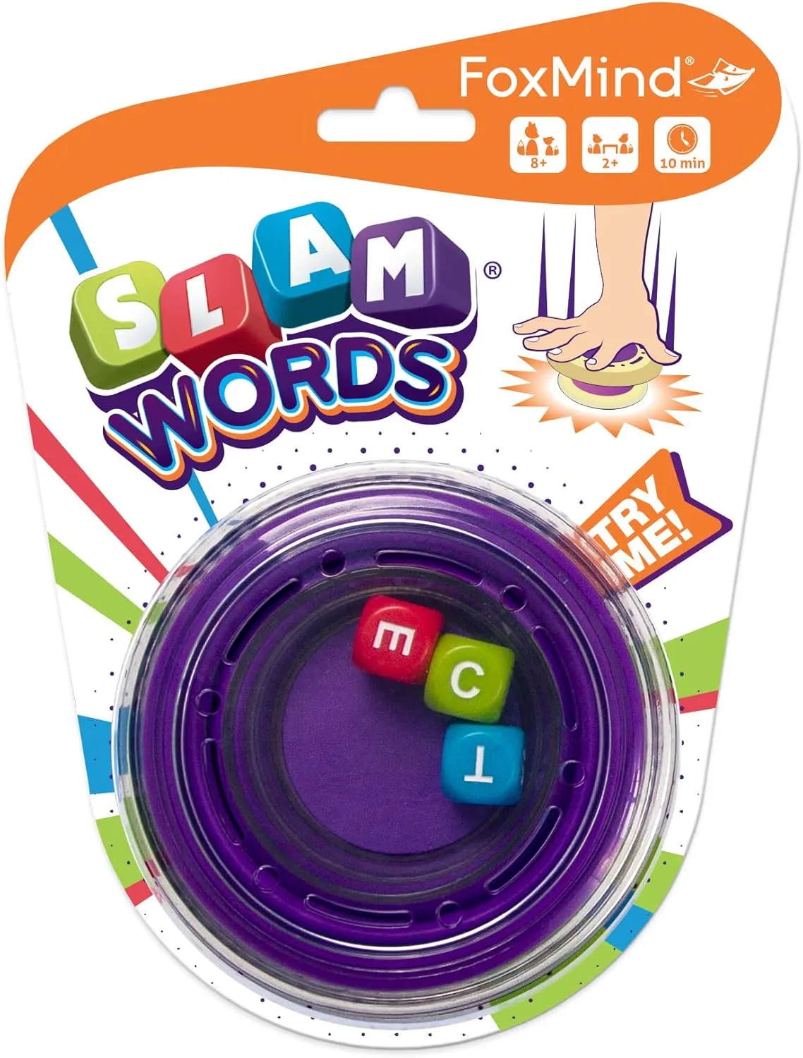 Foxmind Slam Words Quick Word Game, Educational Alphabet Dice Games to Improve Vocabulary, 20 Minute Travel Board Games for 2 or More, Word Board Games for Family Night, Parties