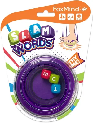 Foxmind Slam Words Quick Word Game, Educational Alphabet Dice Games to Improve Vocabulary, 20 Minute Travel Board Games for 2 or More, Word Board Games for Family Night, Parties