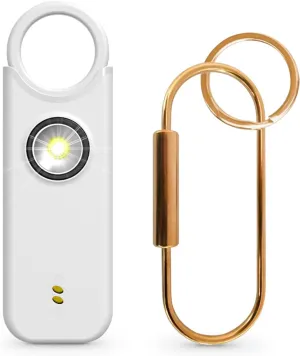 Fuers Personal Safety Alarm for Women - Self Defense Keychain - Personal Alarm for Women - 135dB Siren LED Strobe Light and Key Chain,for Women Kids and Elders, White