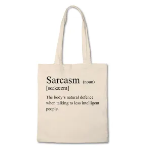 Funny Tote Bag - Definition of Sarcasm - 100% Cotton Canvas Bag